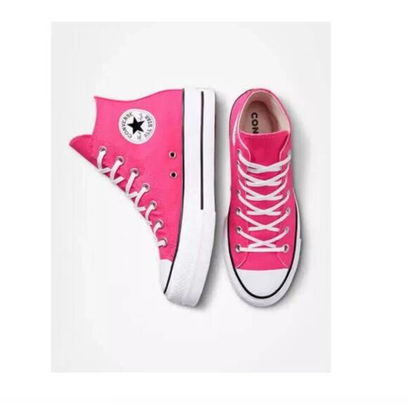 Converse CTAS Lift Hi Platform Women's Size 7 Pink/White Casual Shoes A08288F - Picture 2 of 10